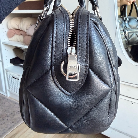 Coach Quilted Black Leather Satchel - Picture 3 of 14